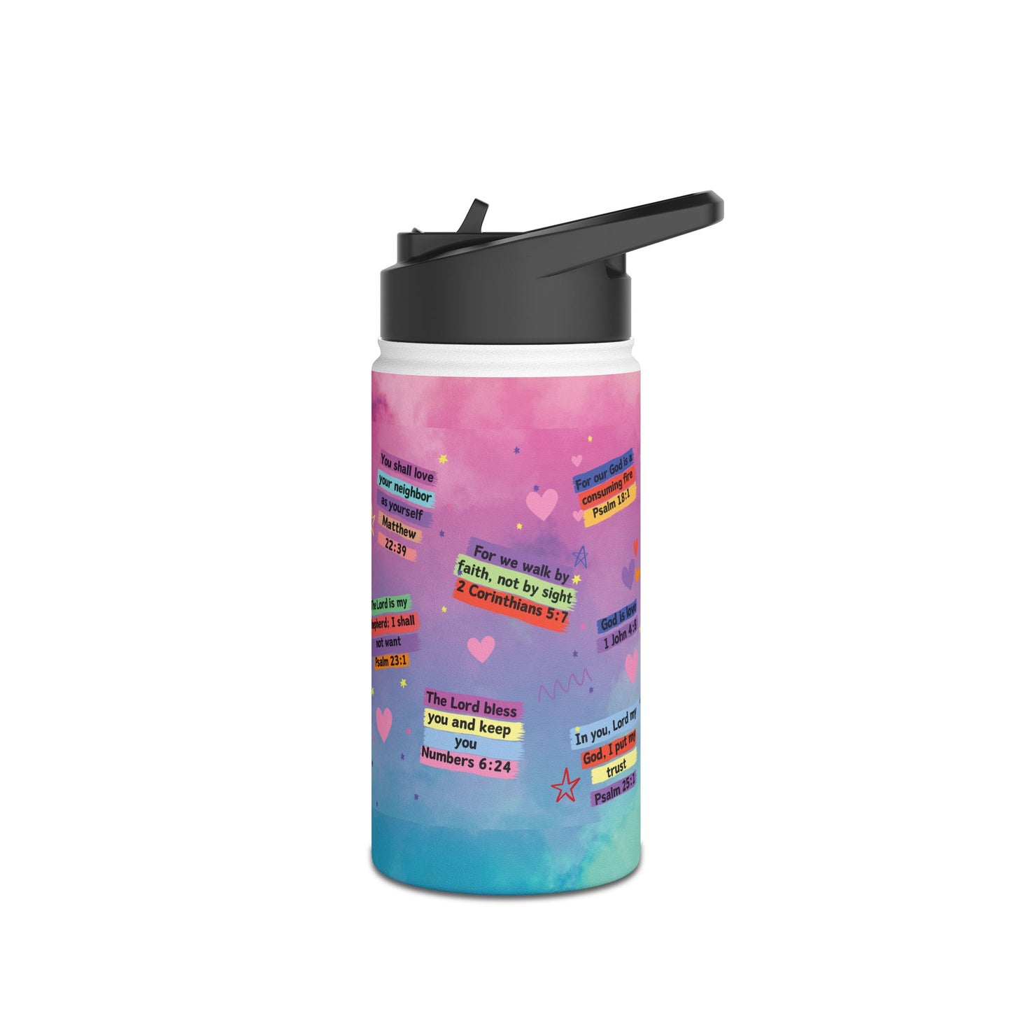 Verses Stainless Steel Water Bottle, Standard Lid