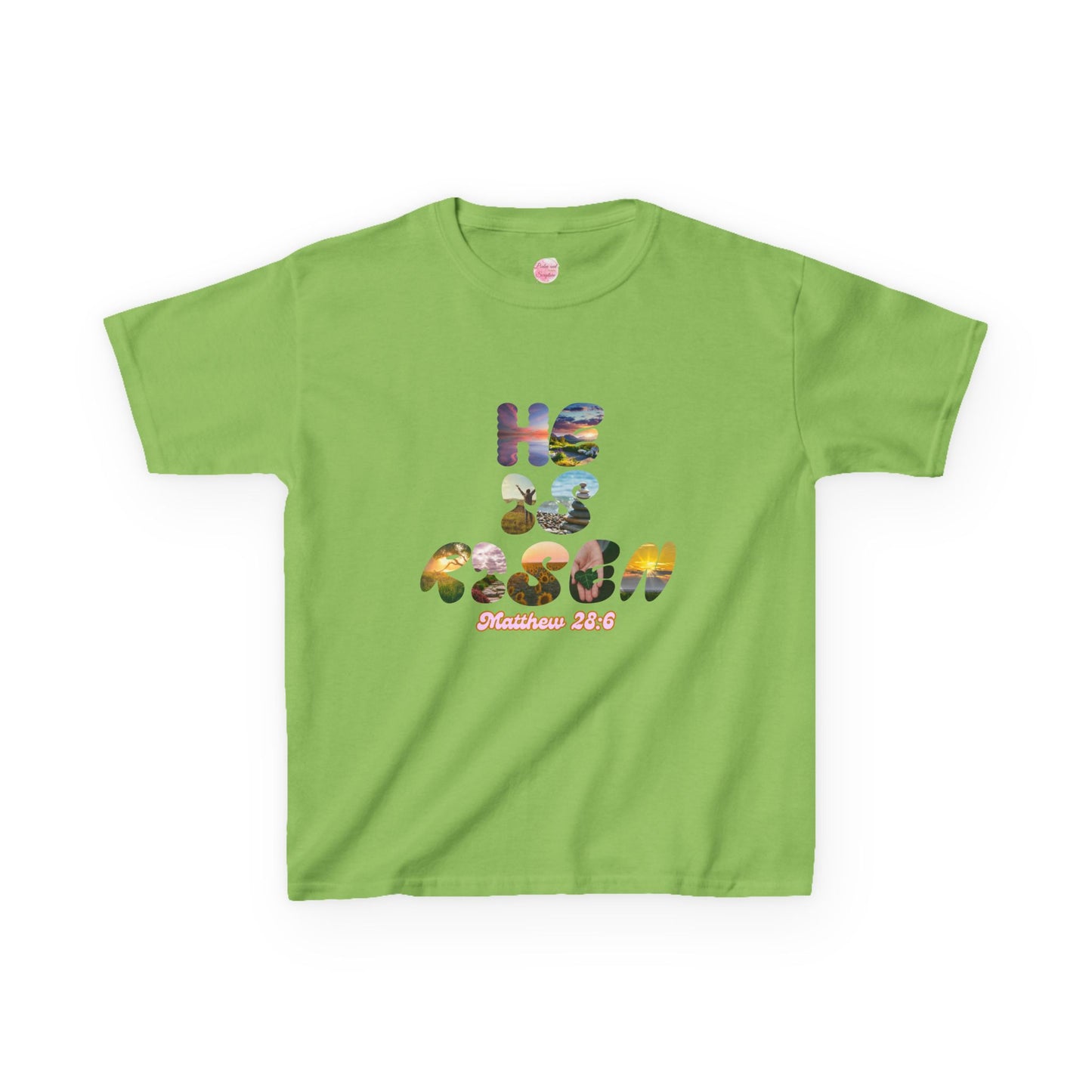 He is Risen Bible Quote KIDS Unisex T-Shirt - American Made Christian Scripture Soft Tee