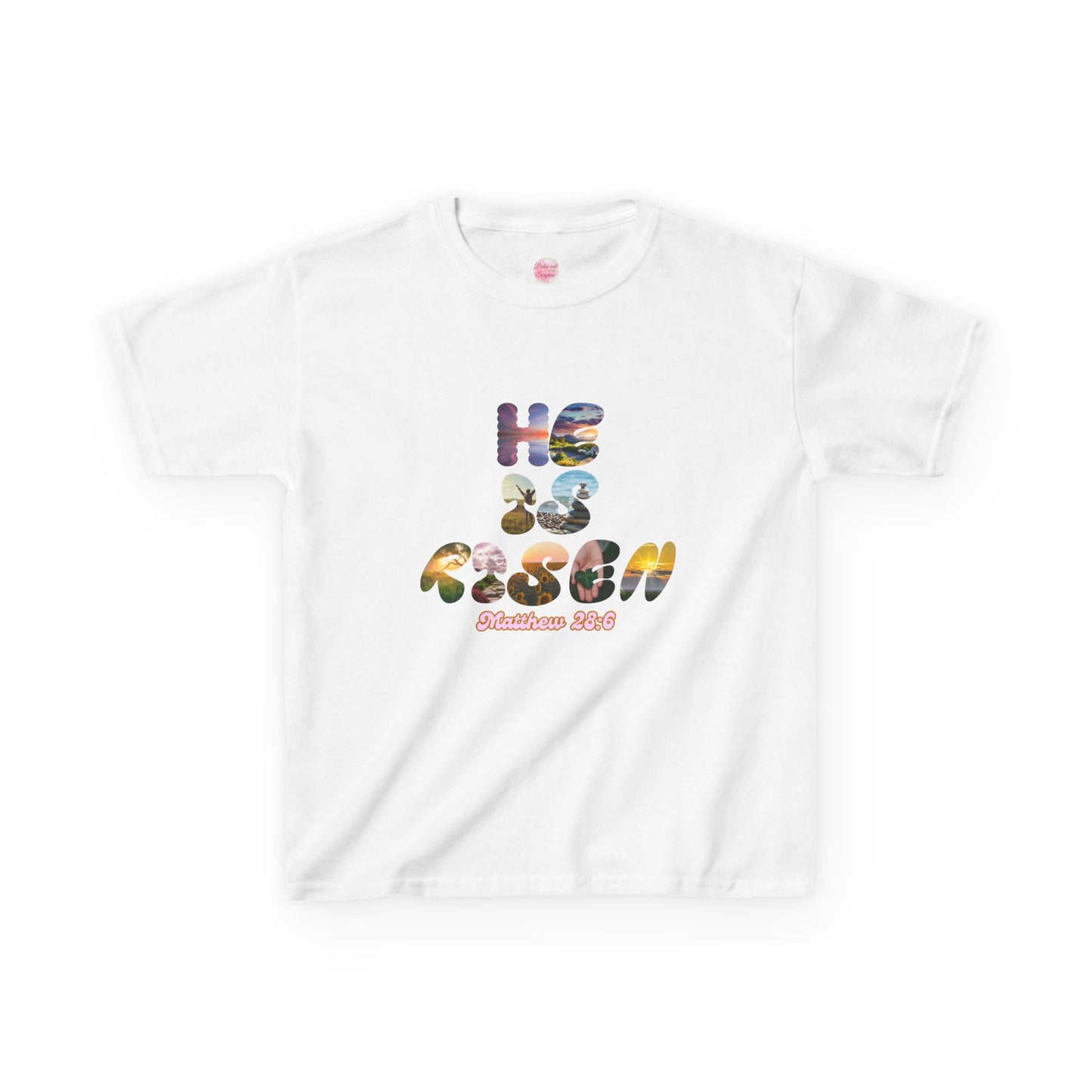 He is Risen Bible Quote KIDS Unisex T-Shirt - American Made Christian Scripture Soft Tee