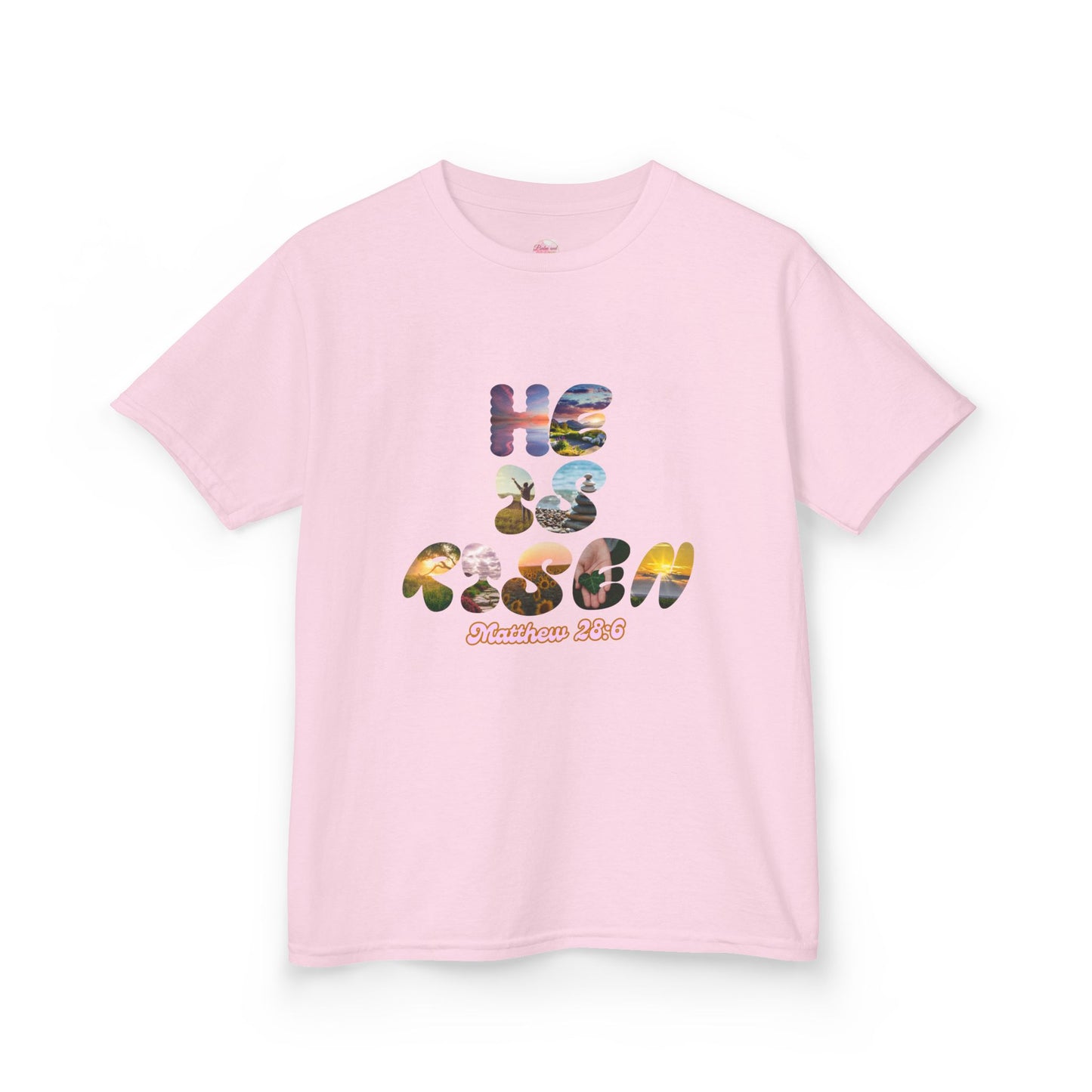 He is Risen Bible Quote KIDS Unisex T-Shirt - American Made Christian Scripture Soft Tee