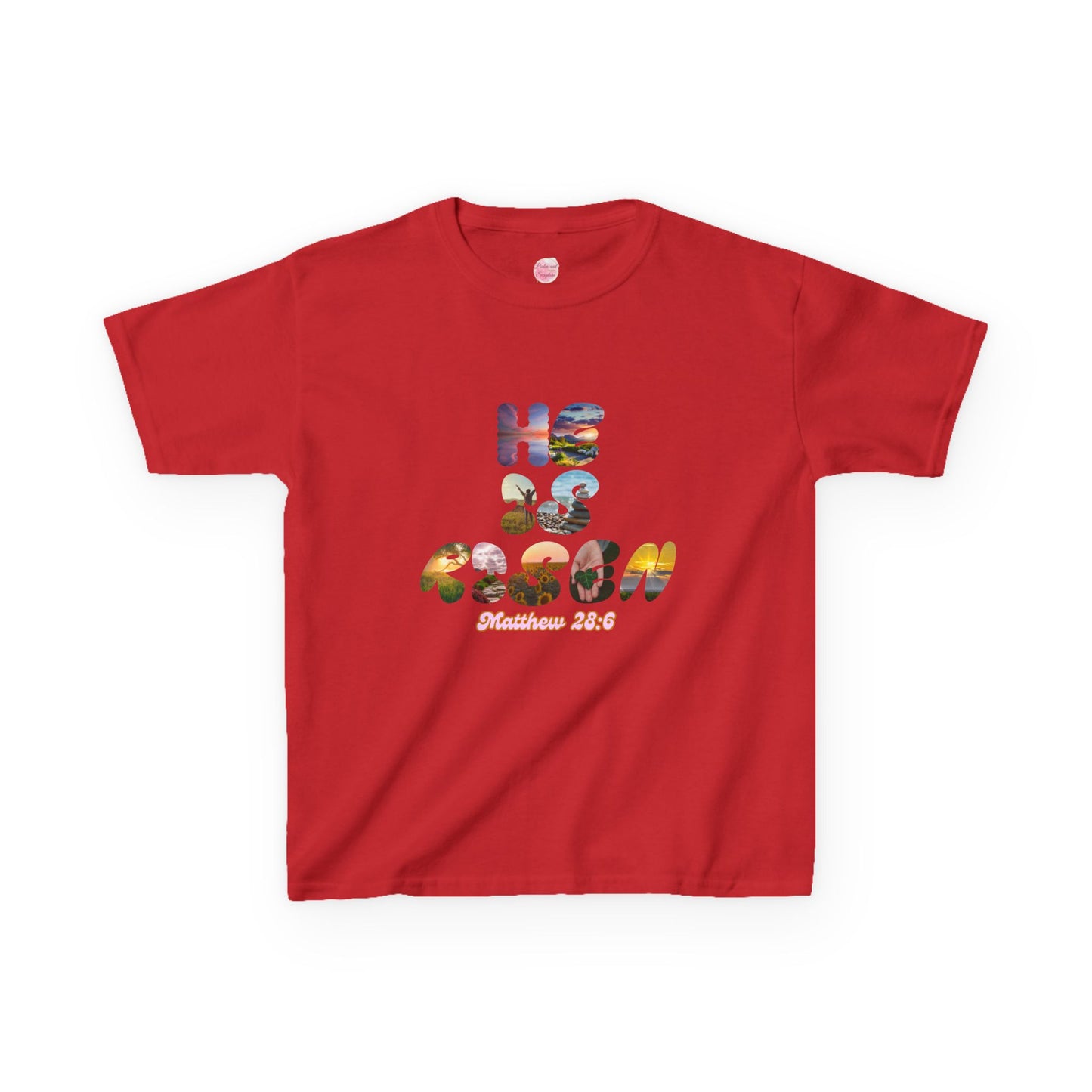 He is Risen Bible Quote KIDS Unisex T-Shirt - American Made Christian Scripture Soft Tee