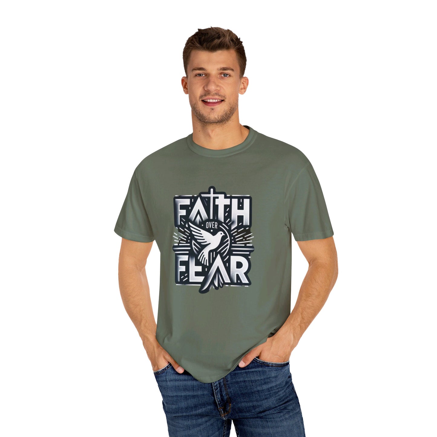 Faith Over Fear Unisex Garment-Dyed T-shirt