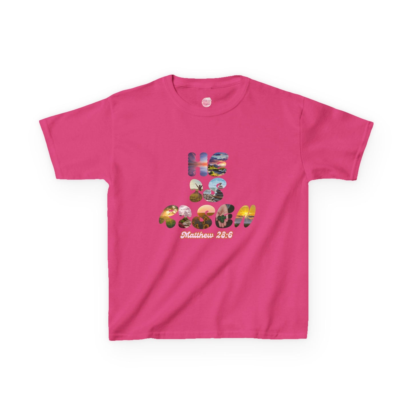 He is Risen Bible Quote KIDS Unisex T-Shirt - American Made Christian Scripture Soft Tee
