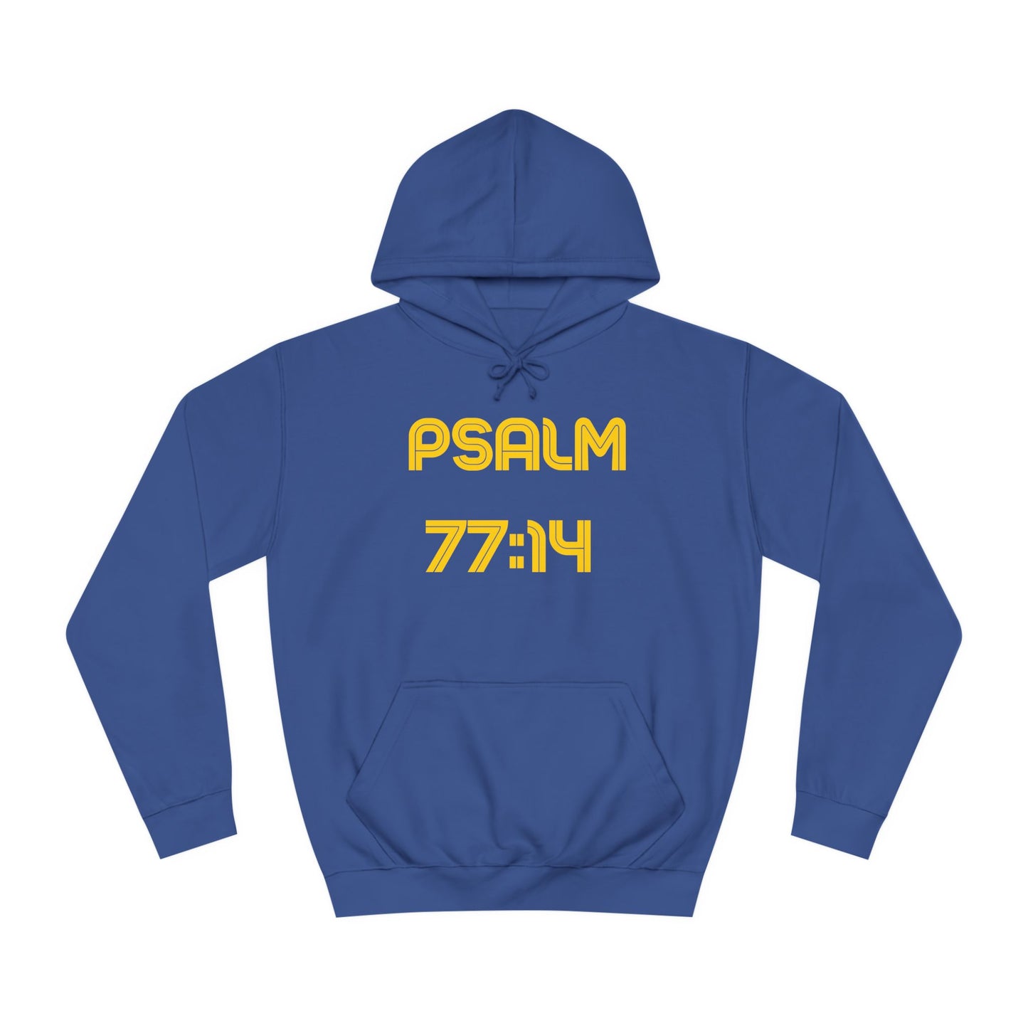 Christian Unisex College Hoodie with Psalm 77 Scripture and Faith Design