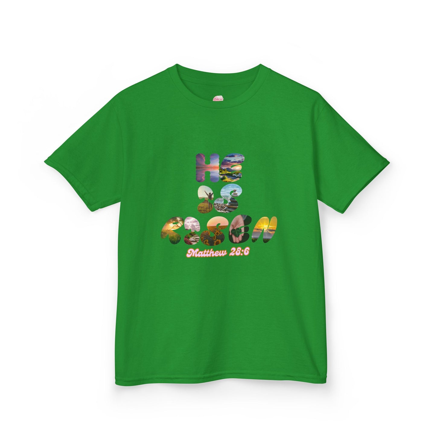 He is Risen Bible Quote KIDS Unisex T-Shirt - American Made Christian Scripture Soft Tee