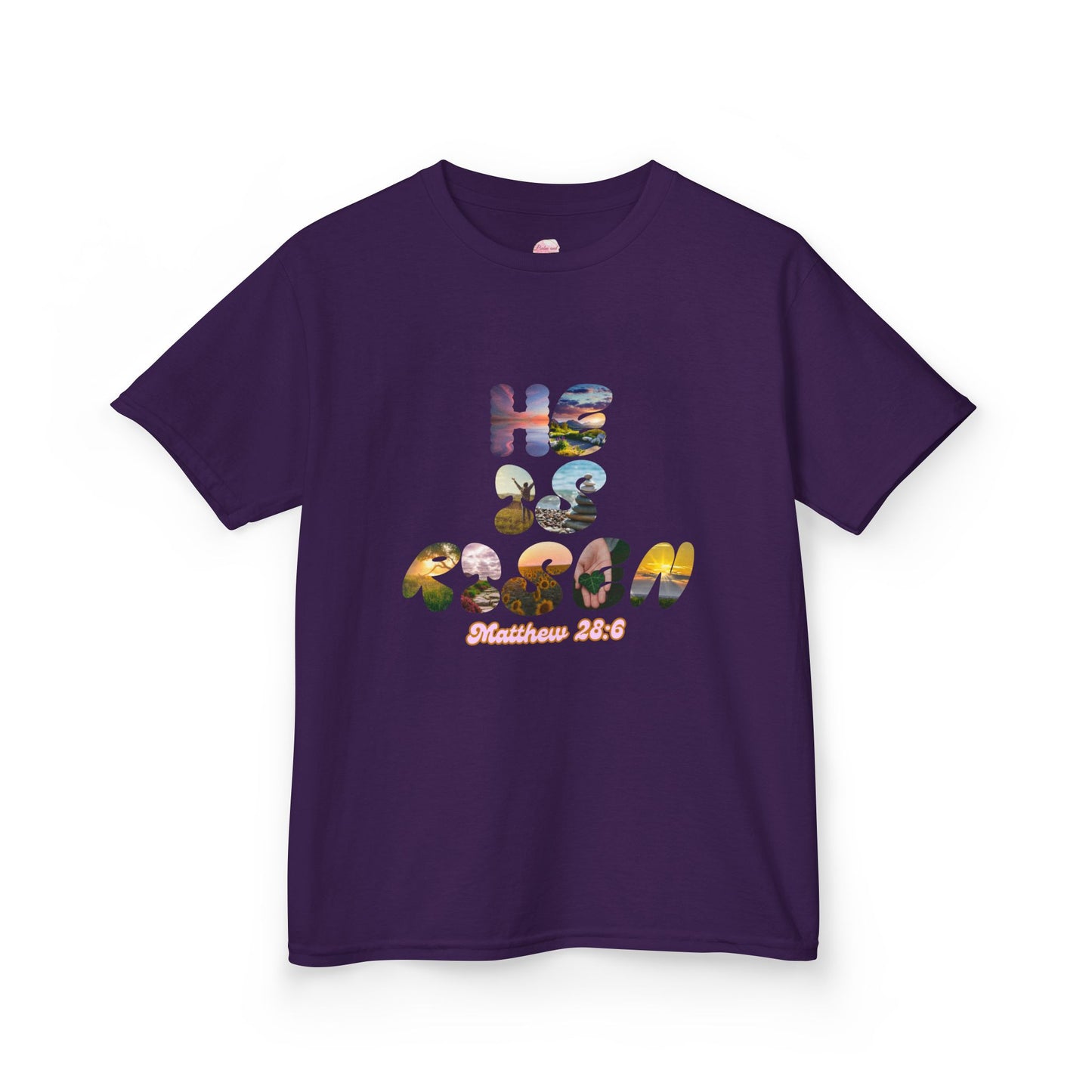 He is Risen Bible Quote KIDS Unisex T-Shirt - American Made Christian Scripture Soft Tee