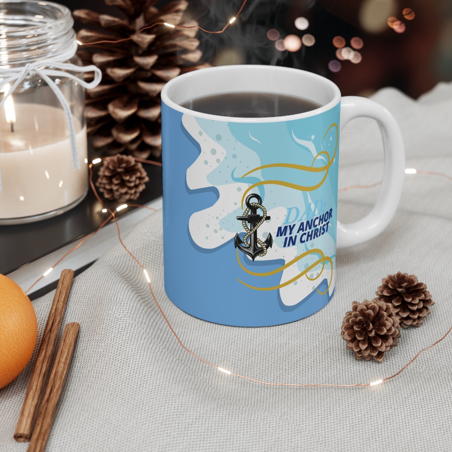 Dad, My Anchor In Christ Mug - Faith-Filled Gift for Fathers!