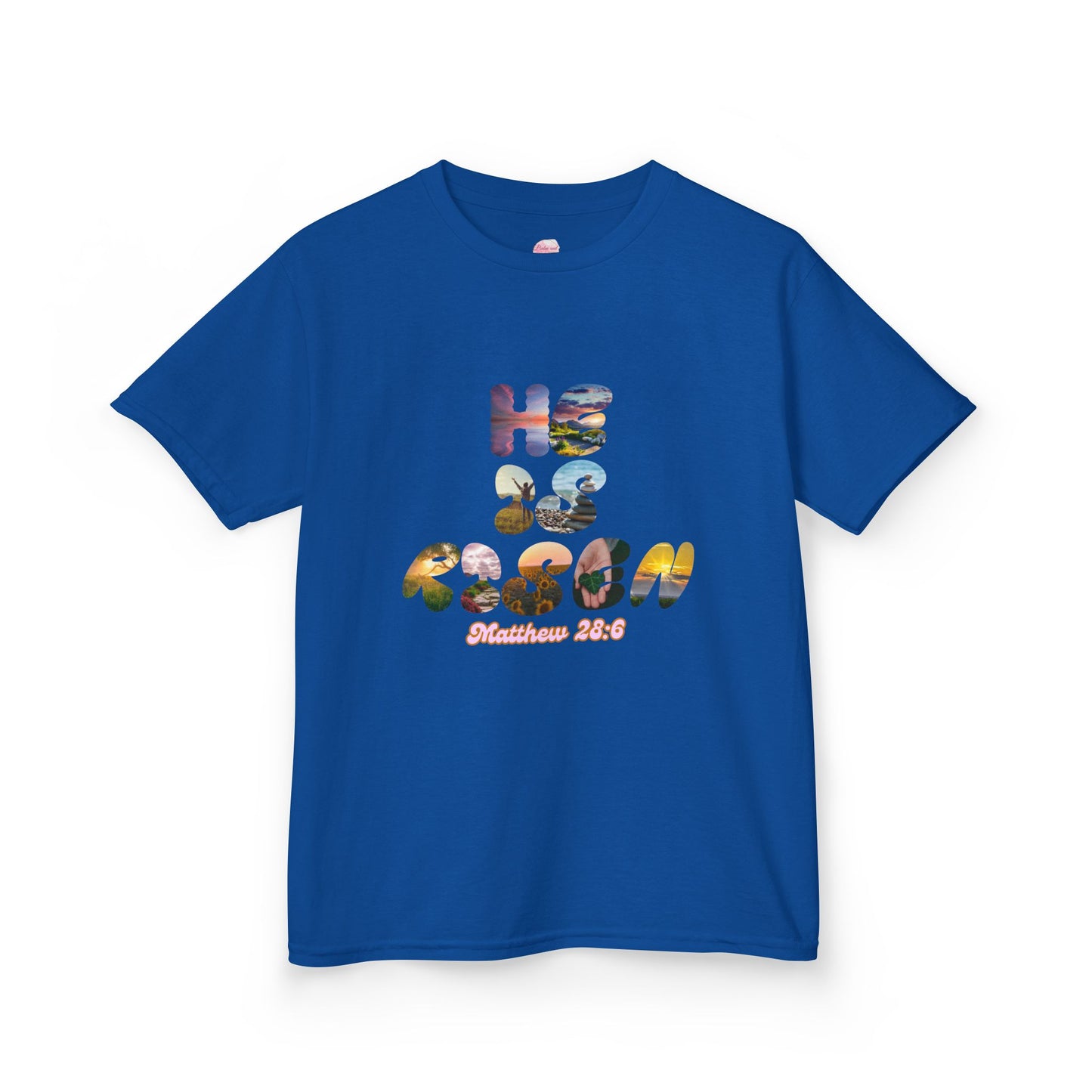 He is Risen Bible Quote KIDS Unisex T-Shirt - American Made Christian Scripture Soft Tee