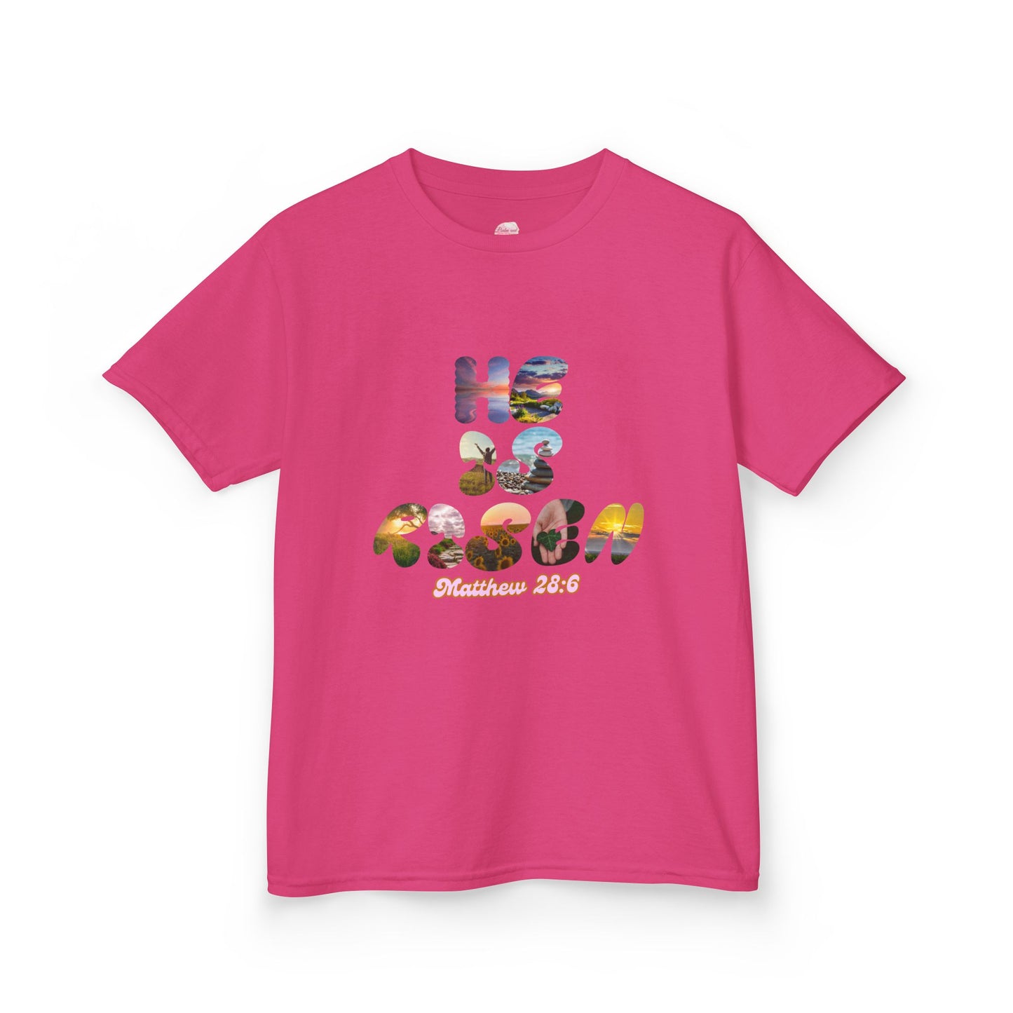 He is Risen Bible Quote KIDS Unisex T-Shirt - American Made Christian Scripture Soft Tee