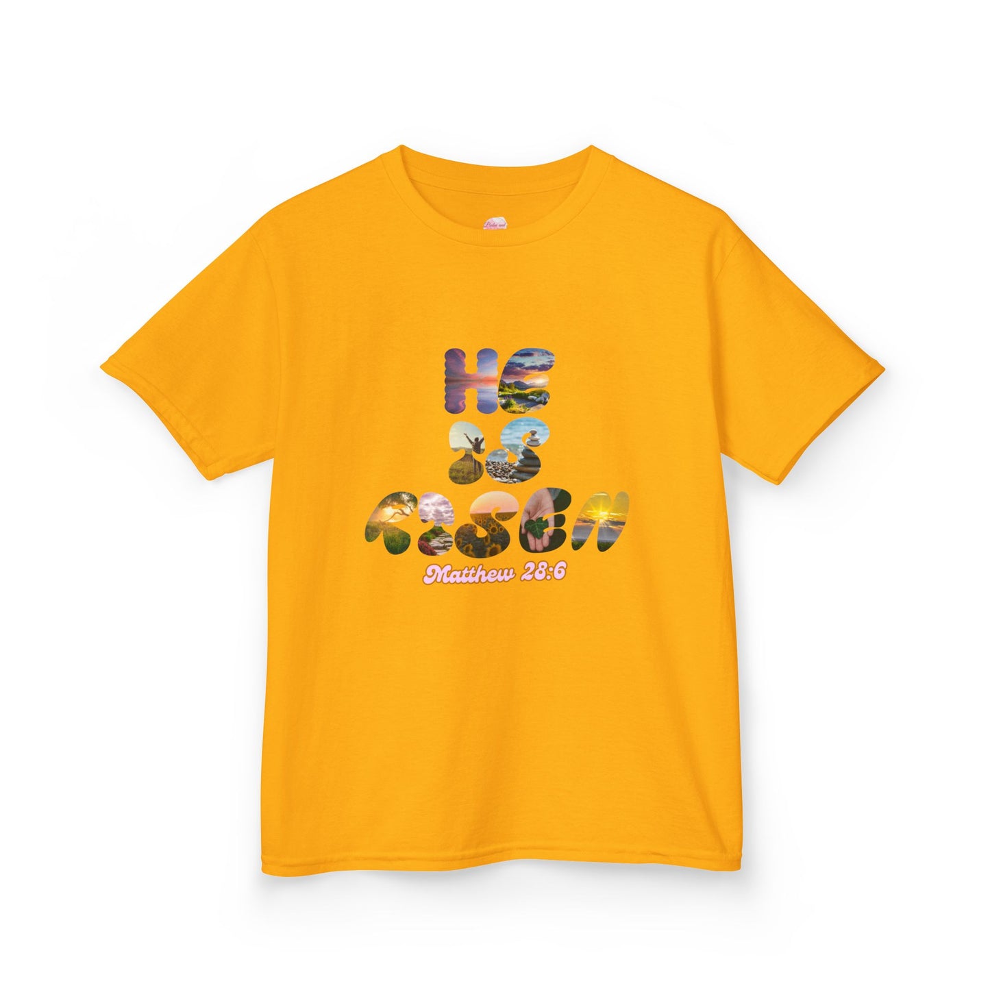He is Risen Bible Quote KIDS Unisex T-Shirt - American Made Christian Scripture Soft Tee