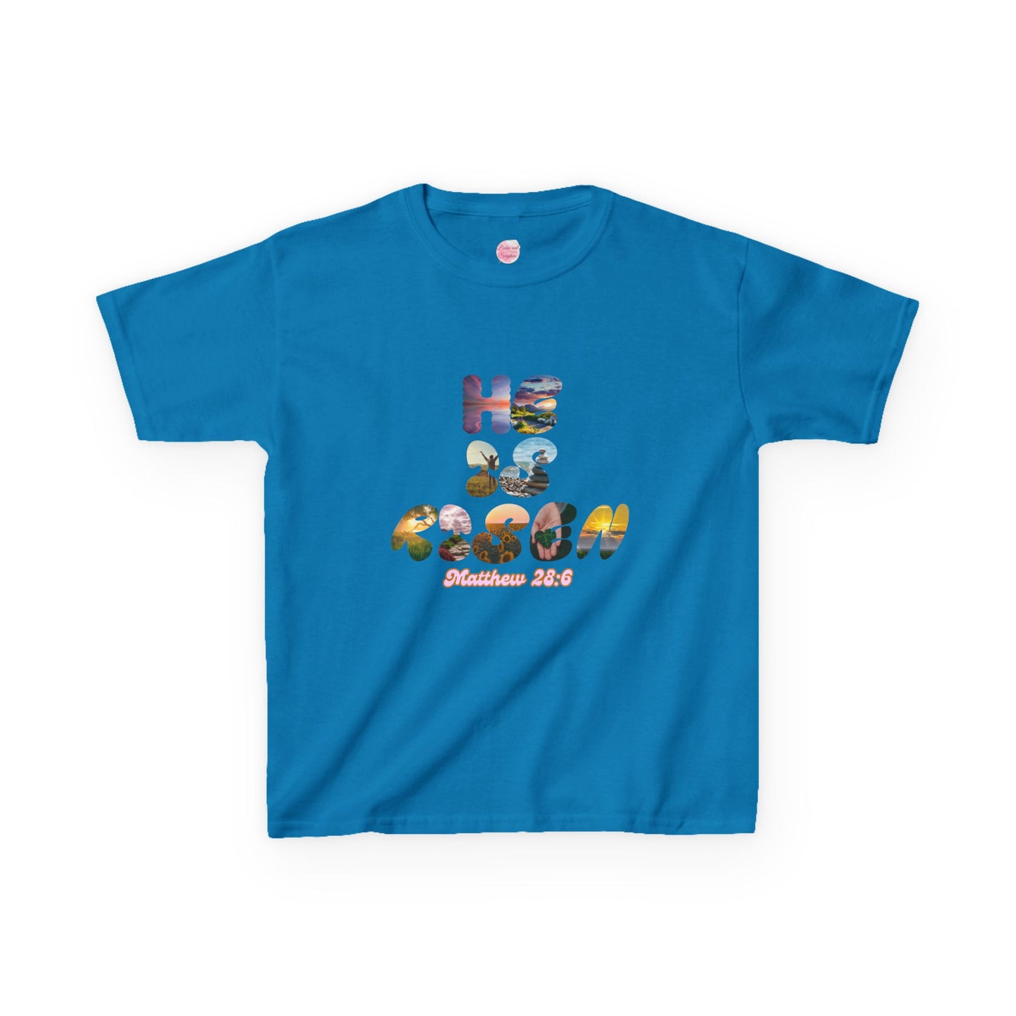 He is Risen Bible Quote KIDS Unisex T-Shirt - American Made Christian Scripture Soft Tee
