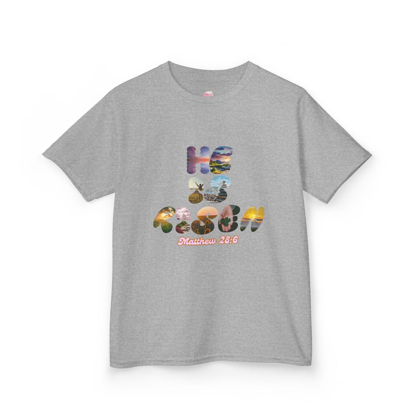 He is Risen Bible Quote KIDS Unisex T-Shirt - American Made Christian Scripture Soft Tee