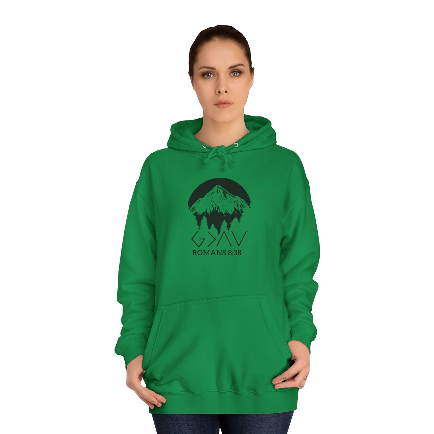 God is Greater Scripture Faith Gift-College Hoodie