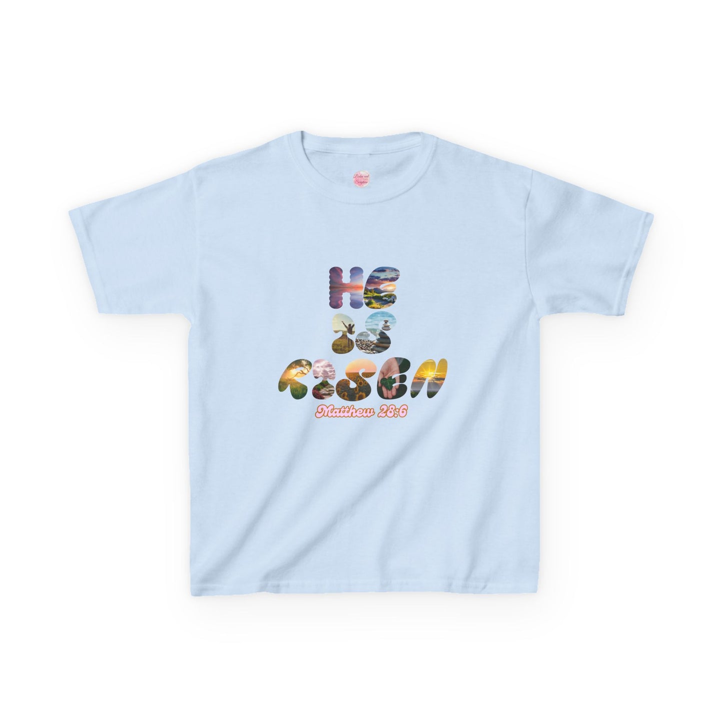 He is Risen Bible Quote KIDS Unisex T-Shirt - American Made Christian Scripture Soft Tee