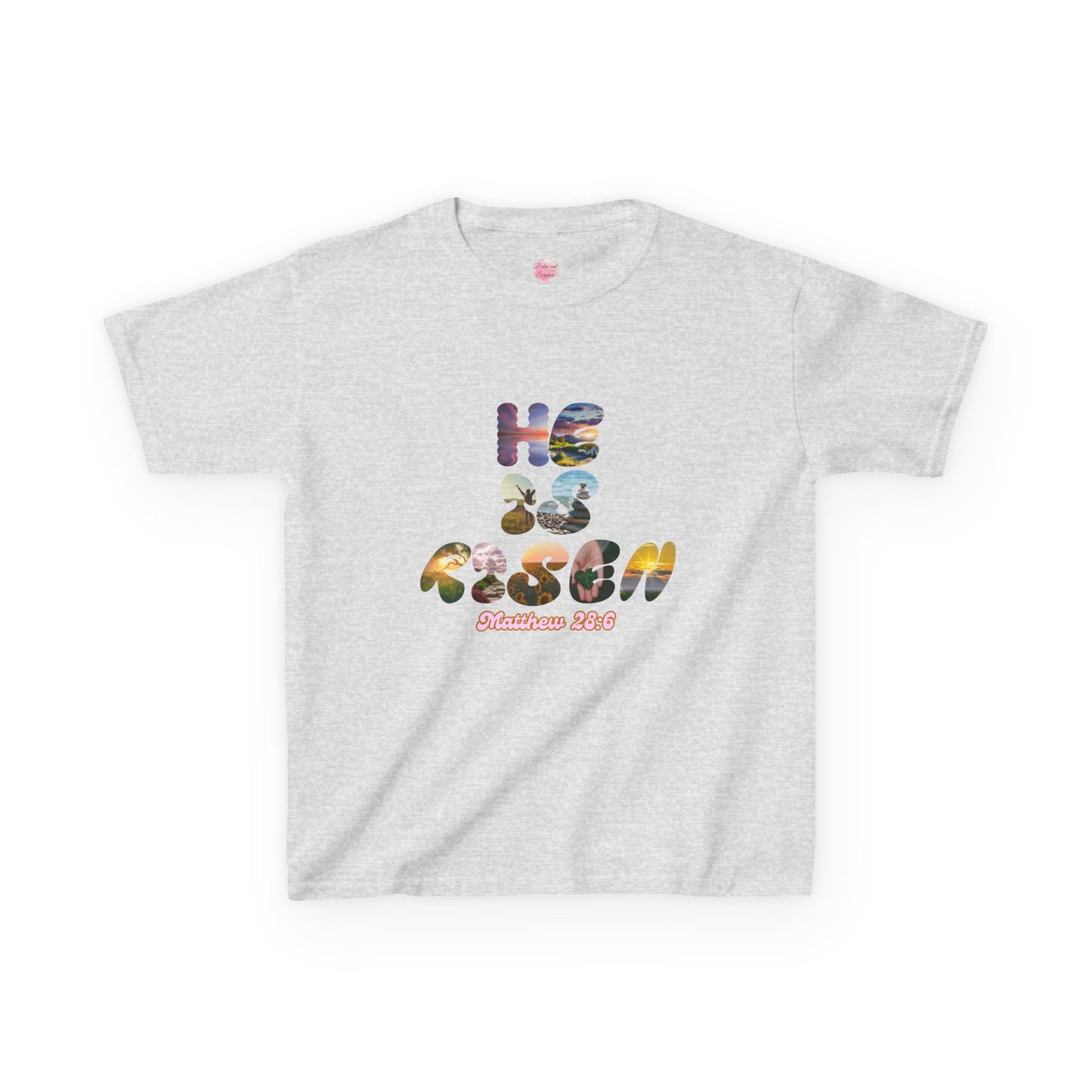 He is Risen Bible Quote KIDS Unisex T-Shirt - American Made Christian Scripture Soft Tee