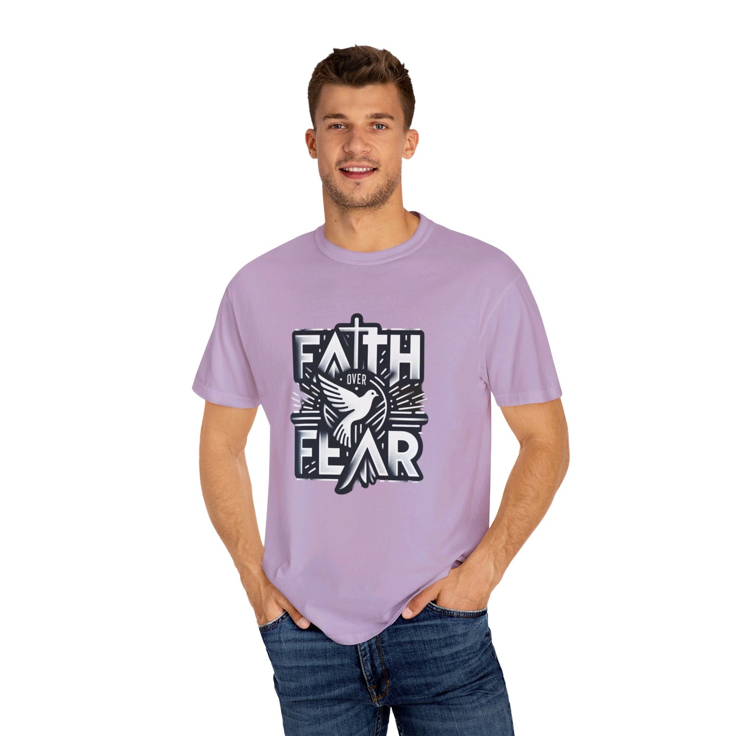 Faith Over Fear Unisex Garment-Dyed T-shirt