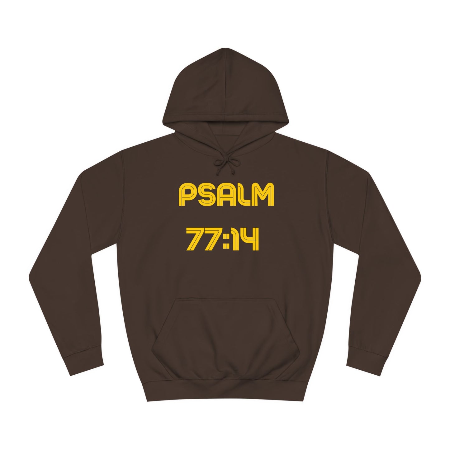 Christian Unisex College Hoodie with Psalm 77 Scripture and Faith Design