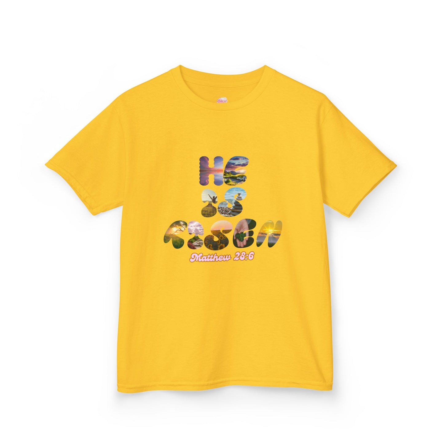 He is Risen Bible Quote KIDS Unisex T-Shirt - American Made Christian Scripture Soft Tee