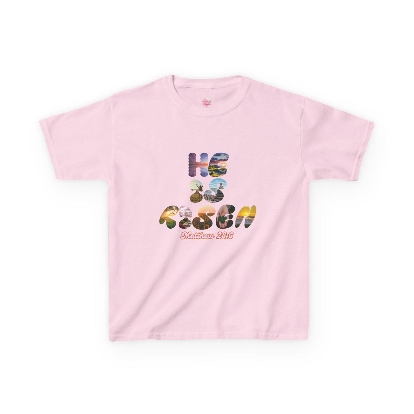 He is Risen Bible Quote KIDS Unisex T-Shirt - American Made Christian Scripture Soft Tee