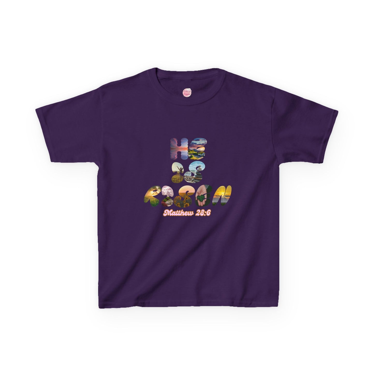 He is Risen Bible Quote KIDS Unisex T-Shirt - American Made Christian Scripture Soft Tee