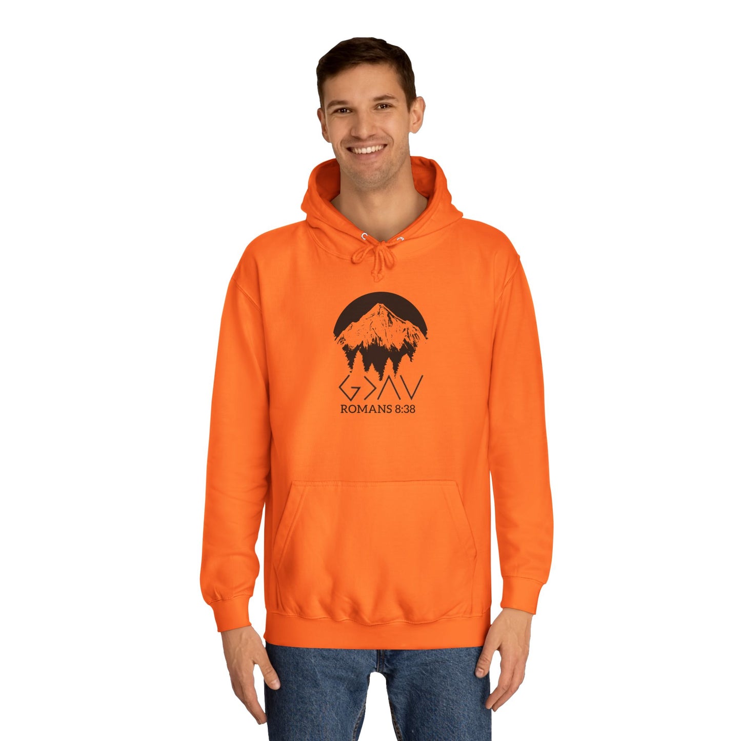 God is Greater Scripture Faith Gift-College Hoodie