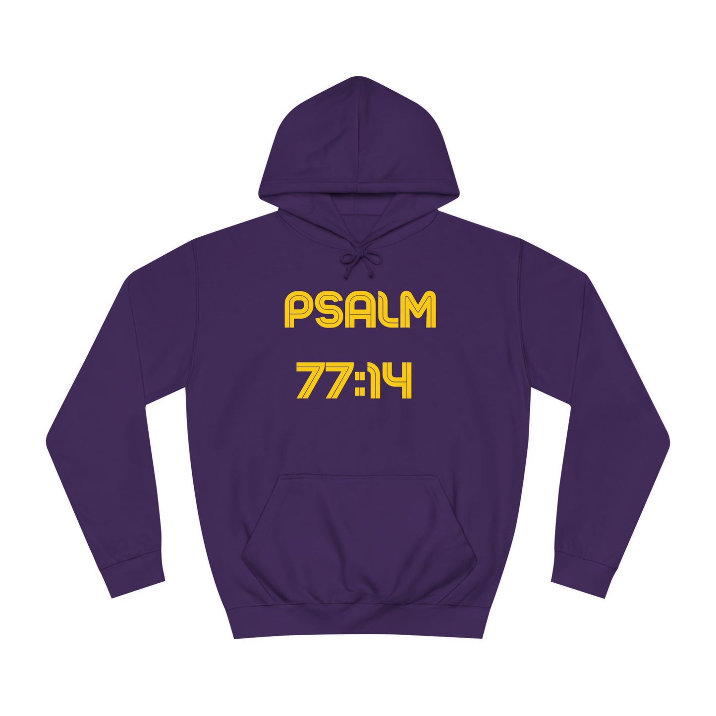 Christian Unisex College Hoodie with Psalm 77 Scripture and Faith Design