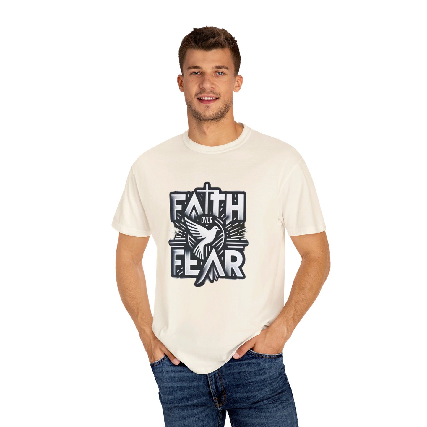 Faith Over Fear Unisex Garment-Dyed T-shirt