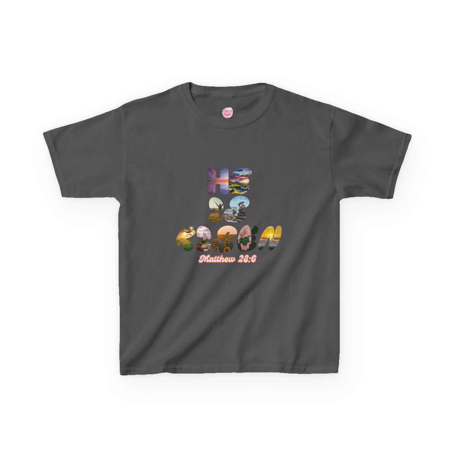 He is Risen Bible Quote KIDS Unisex T-Shirt - American Made Christian Scripture Soft Tee