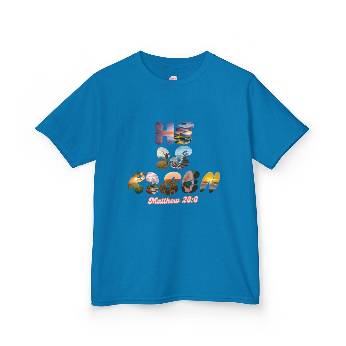 He is Risen Bible Quote KIDS Unisex T-Shirt - American Made Christian Scripture Soft Tee