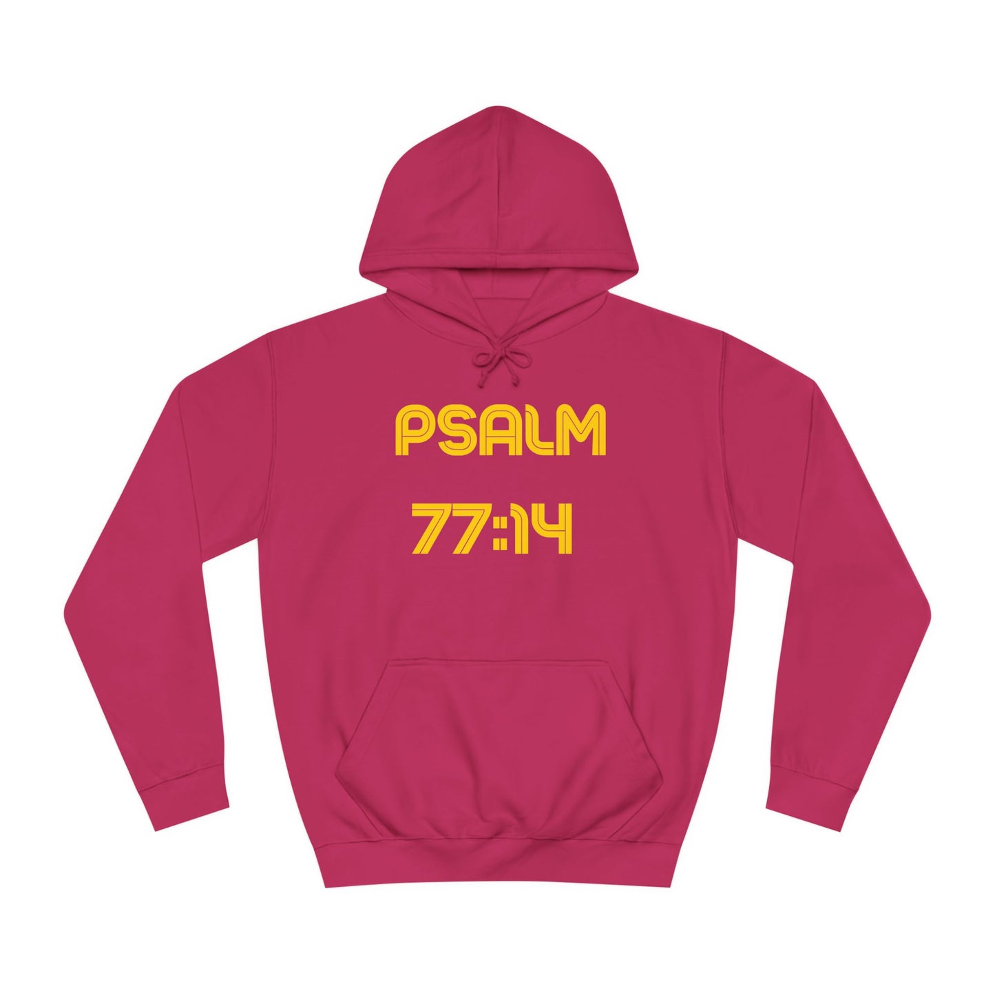 Christian Unisex College Hoodie with Psalm 77 Scripture and Faith Design