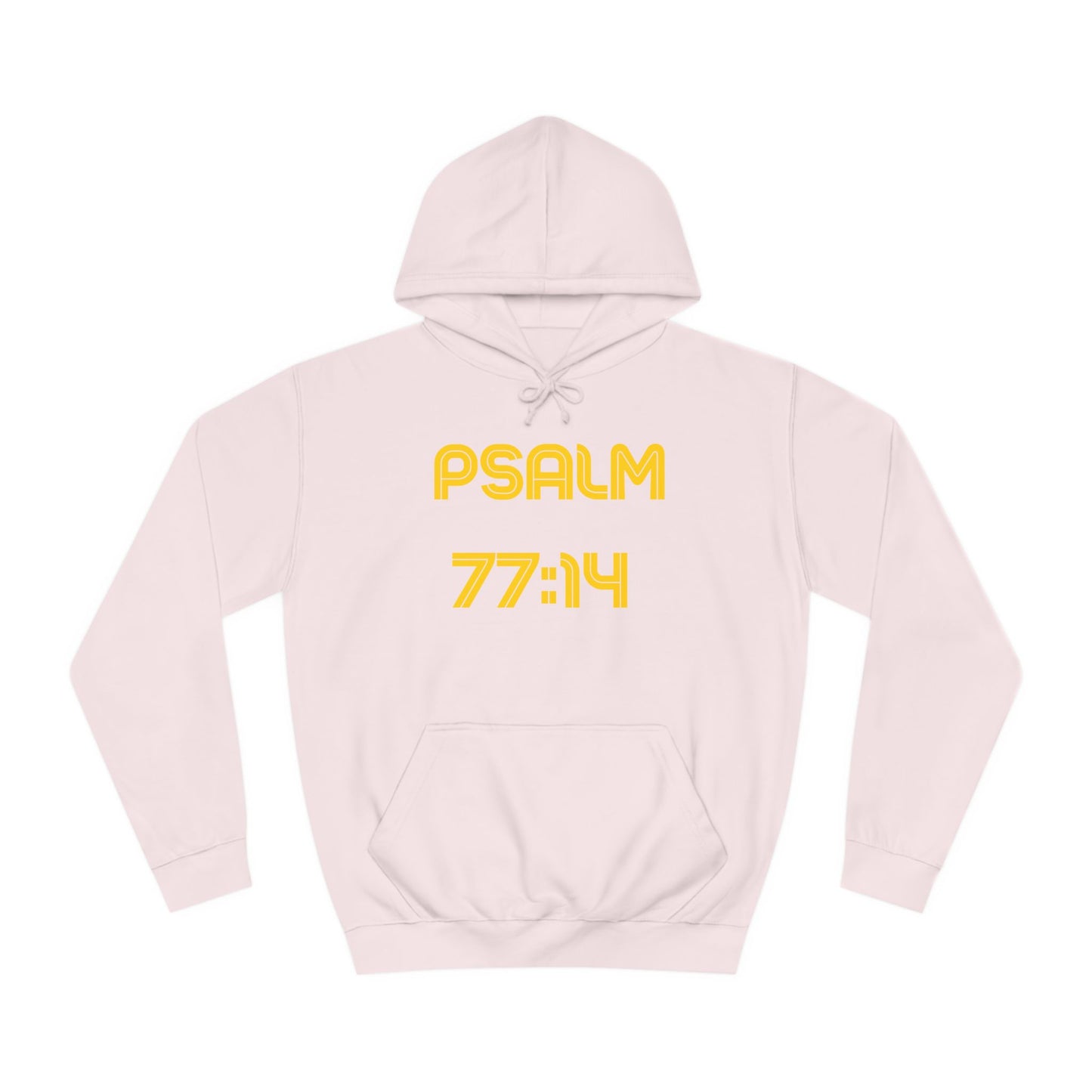 Christian Unisex College Hoodie with Psalm 77 Scripture and Faith Design