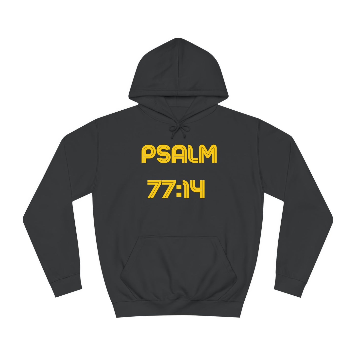 Christian Unisex College Hoodie with Psalm 77 Scripture and Faith Design