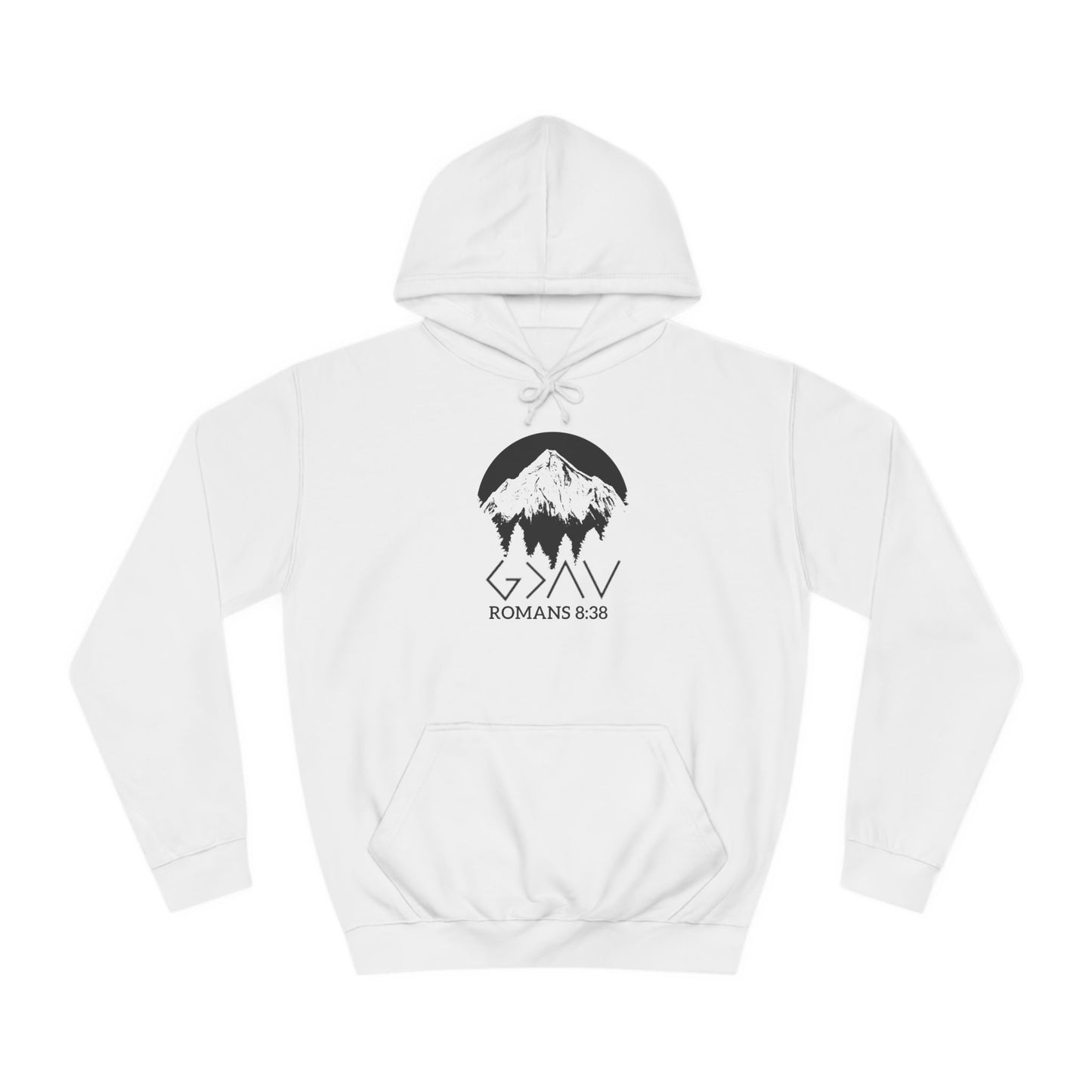 God is Greater Scripture Faith Gift-College Hoodie
