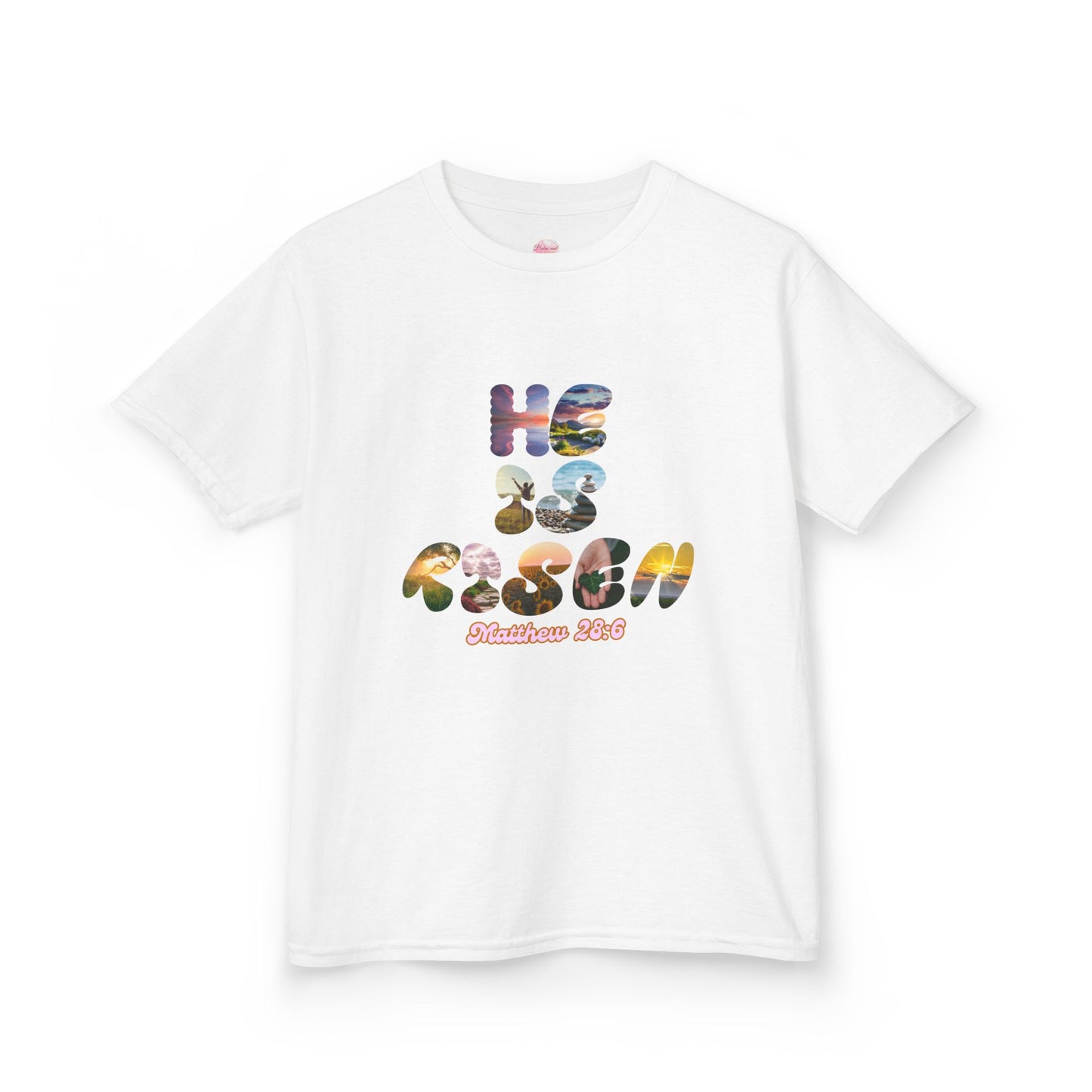 He is Risen Bible Quote KIDS Unisex T-Shirt - American Made Christian Scripture Soft Tee