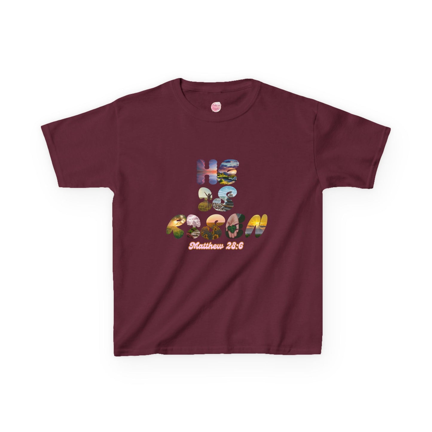 He is Risen Bible Quote KIDS Unisex T-Shirt - American Made Christian Scripture Soft Tee
