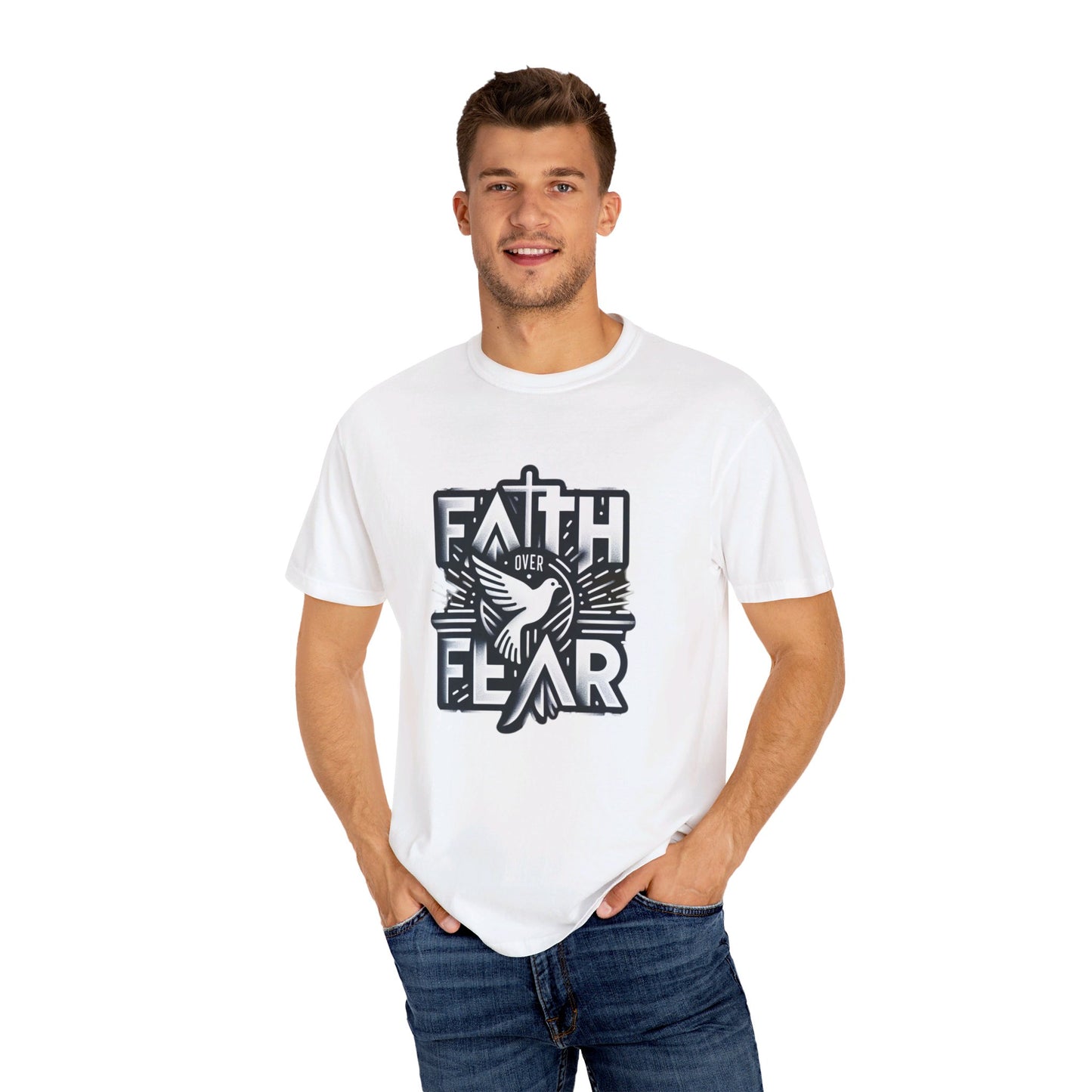 Faith Over Fear Unisex Garment-Dyed T-shirt