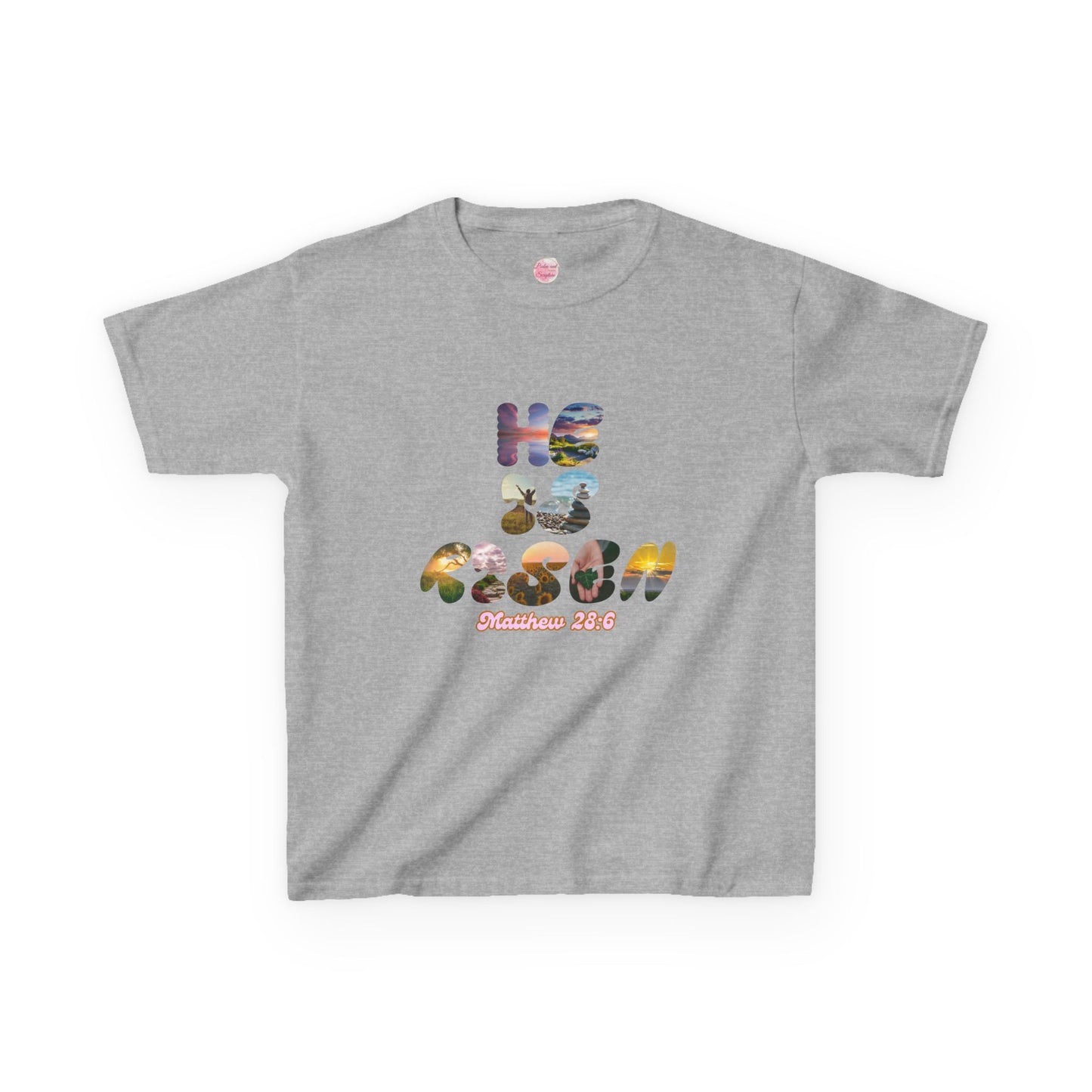 He is Risen Bible Quote KIDS Unisex T-Shirt - American Made Christian Scripture Soft Tee