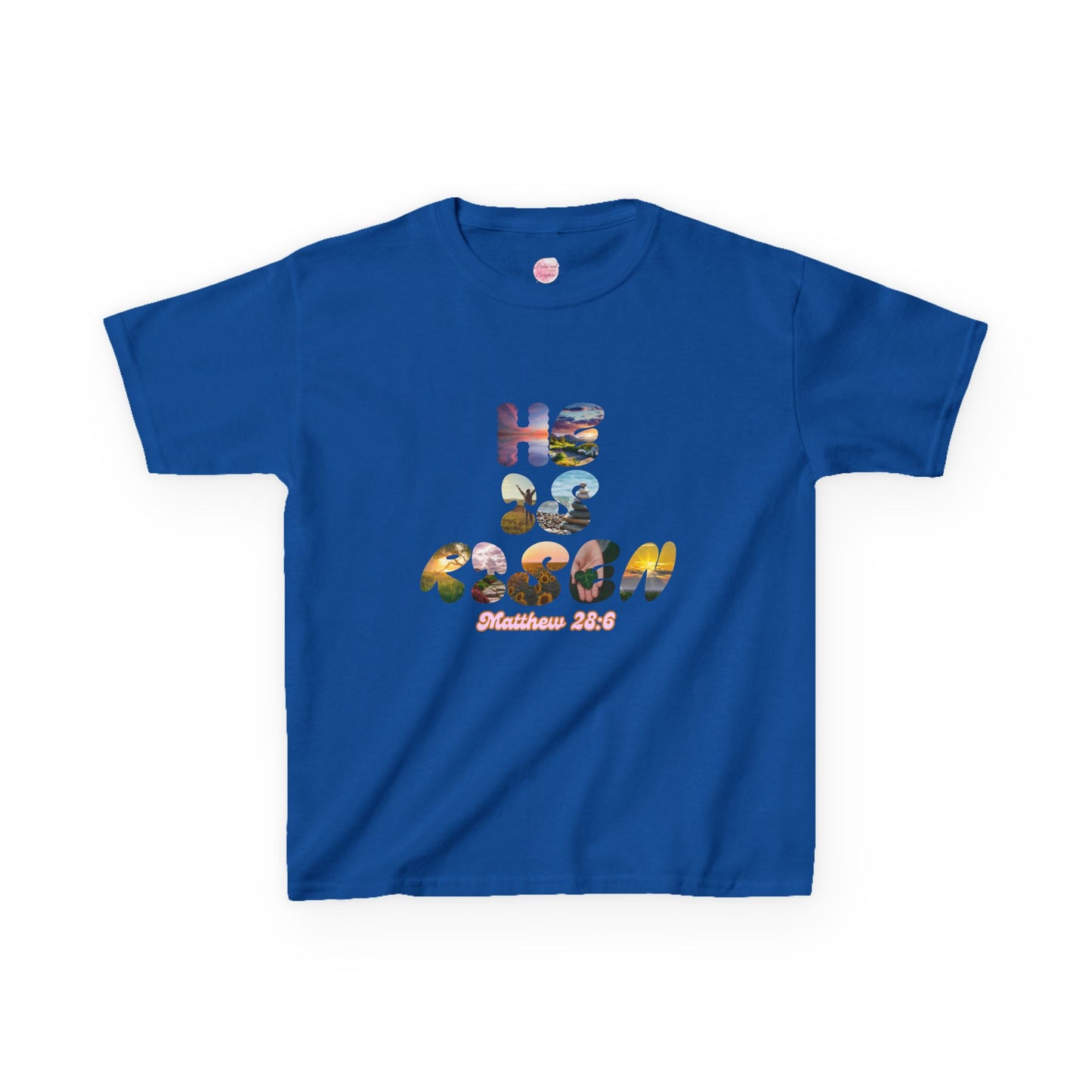 He is Risen Bible Quote KIDS Unisex T-Shirt - American Made Christian Scripture Soft Tee