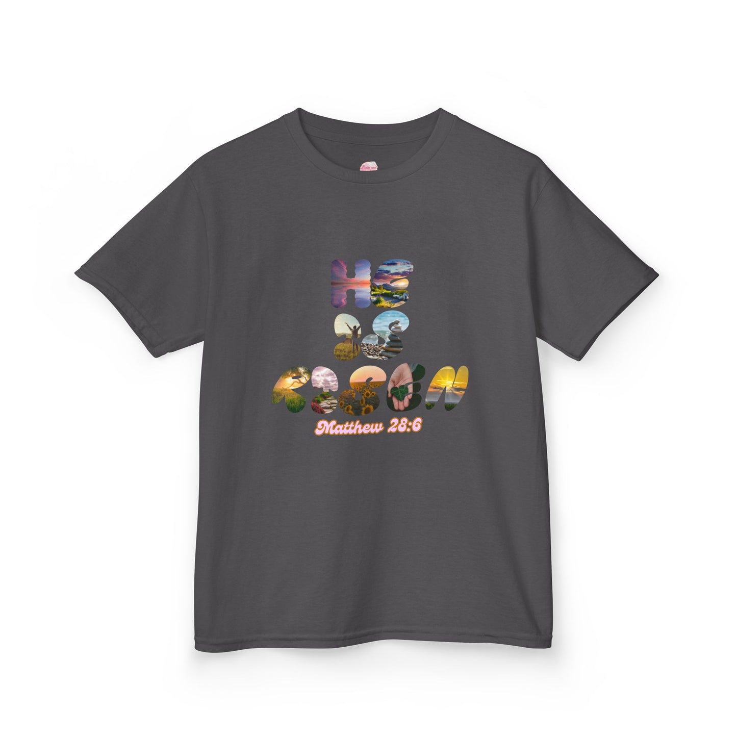 He is Risen Bible Quote KIDS Unisex T-Shirt - American Made Christian Scripture Soft Tee