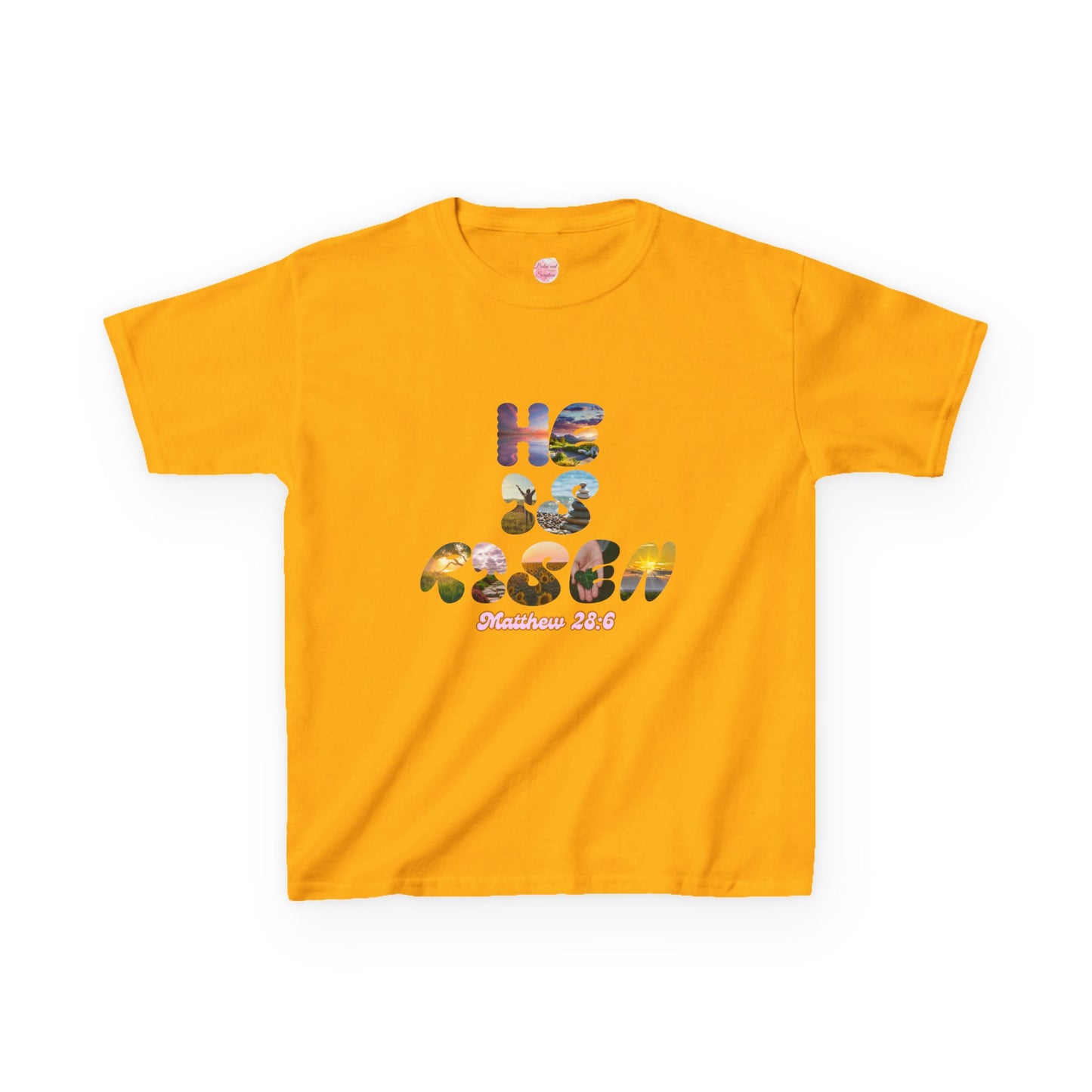 He is Risen Bible Quote KIDS Unisex T-Shirt - American Made Christian Scripture Soft Tee