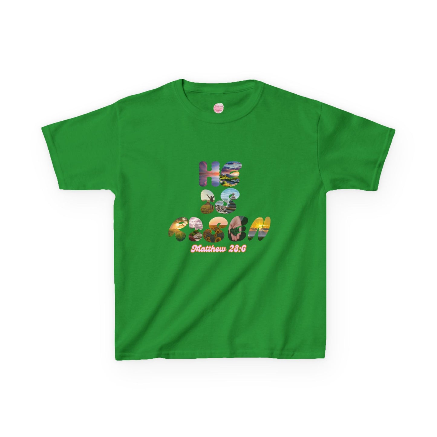 He is Risen Bible Quote KIDS Unisex T-Shirt - American Made Christian Scripture Soft Tee