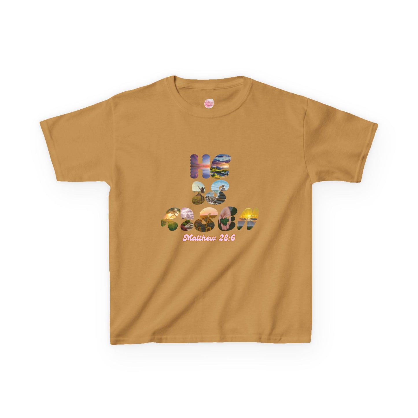 He is Risen Bible Quote KIDS Unisex T-Shirt - American Made Christian Scripture Soft Tee