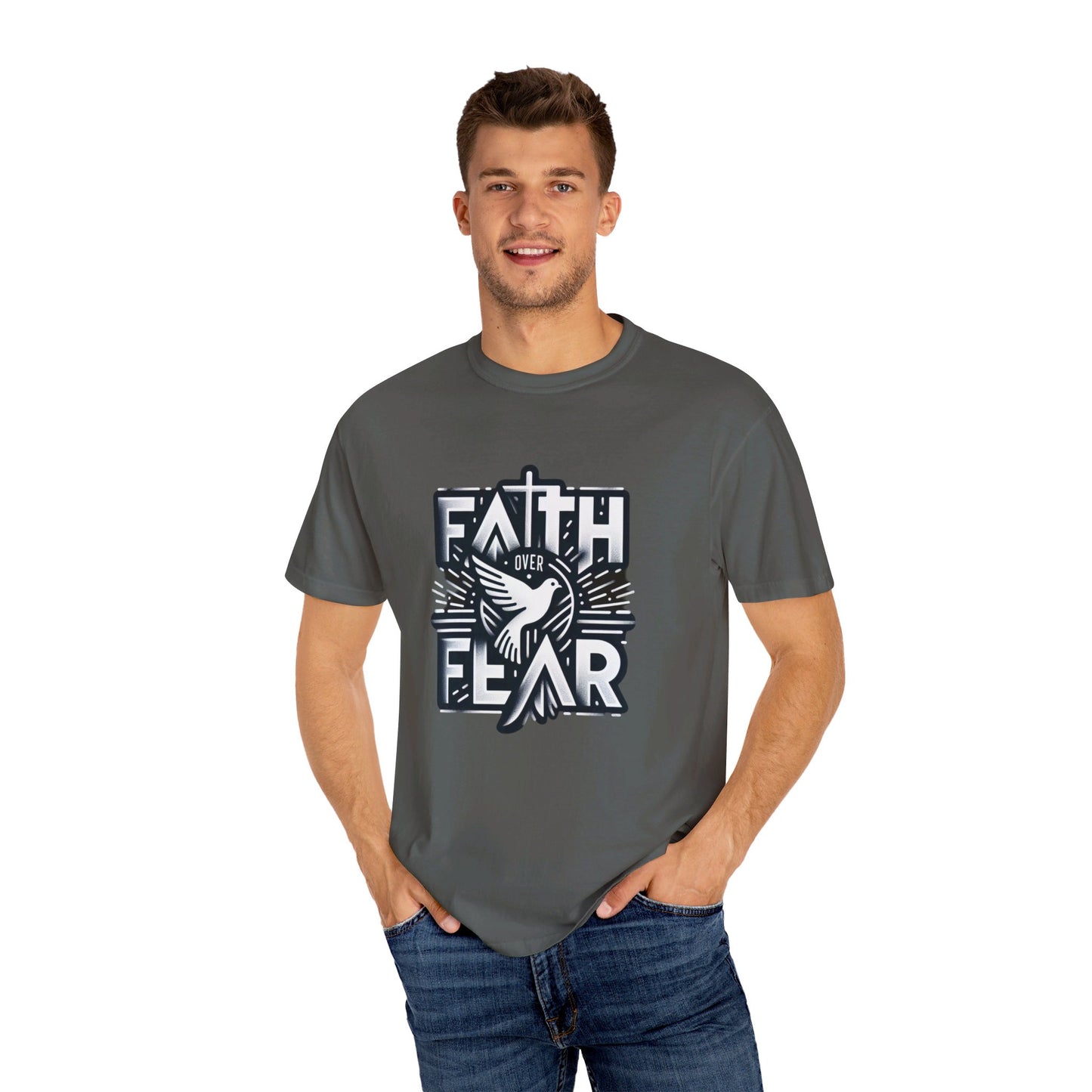 Faith Over Fear Unisex Garment-Dyed T-shirt