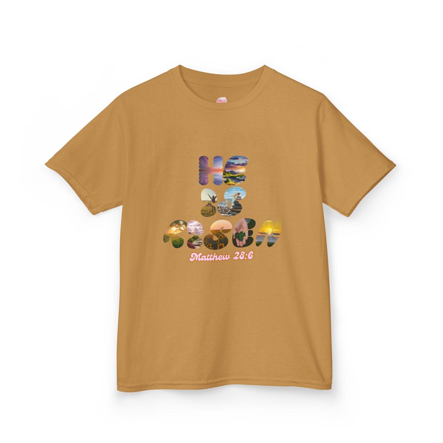 He is Risen Bible Quote KIDS Unisex T-Shirt - American Made Christian Scripture Soft Tee
